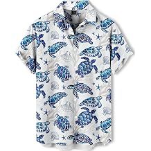 Men's Hawaiian Shirt, Artistic Funny Animal Print, Short Sleeve Vacation Shirt, Tropical Casual Beach