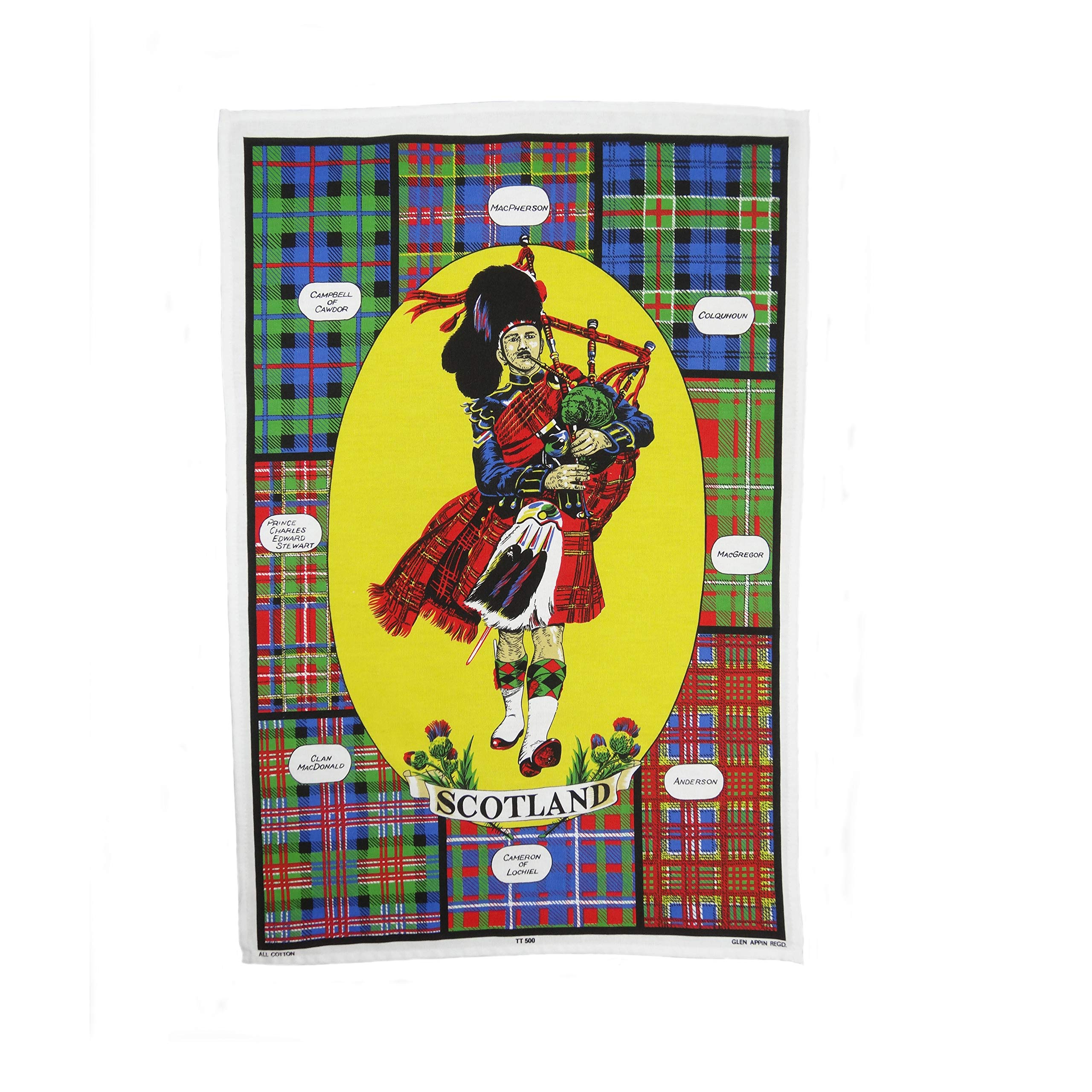 Highland Tweed 100% Cotton Scottish Tartan Piper Tea Towel TT0500