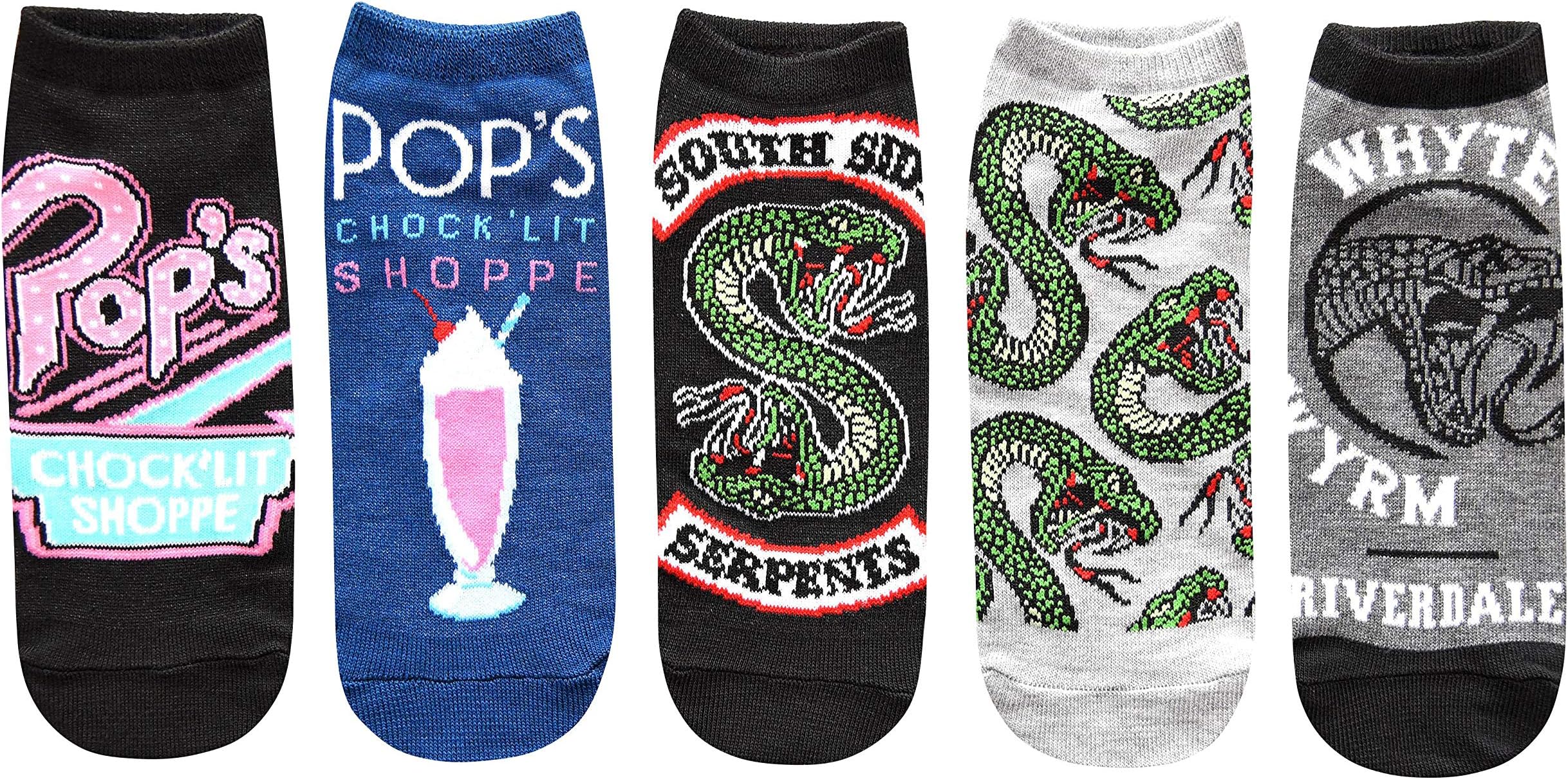 Riverdale South Side Serpents Juniors/Womens 5 Pack Ankle Socks