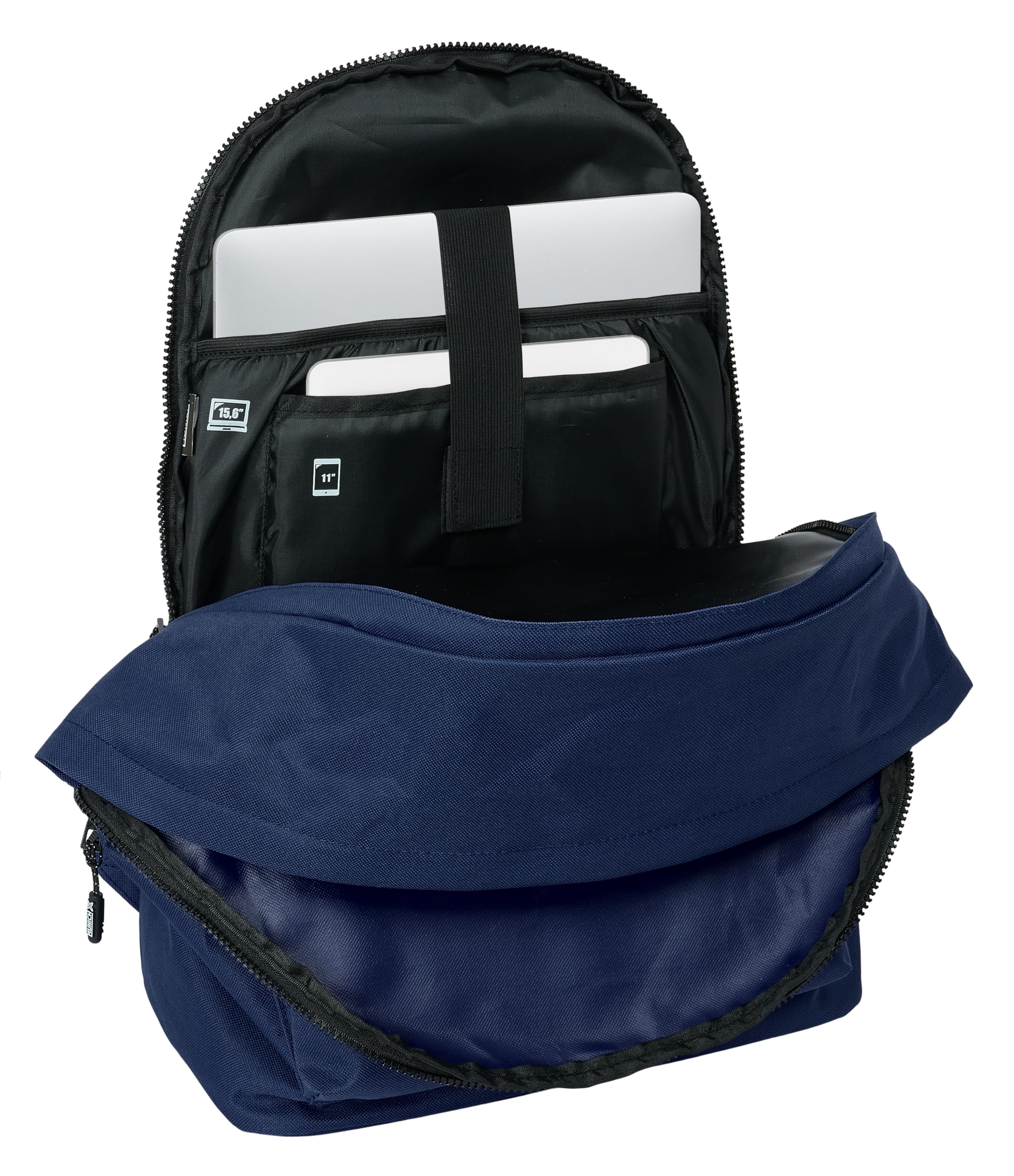 safta Munich Basic - Zaino per computer portatile da 15,6" e USB, ideale per giovani di diverse età, tessuto riciclato, comodo e versatile, qualità e resistenza, 31 x 18 x 44 cm, colore, Blu marino,