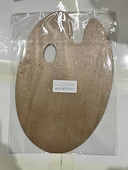 Palettes De Peinture En Bois - Lot De 2, 20x30cm, Trou Pour Pouce - Pour Artistes, Mélange Couleurs - Avec Pinceau