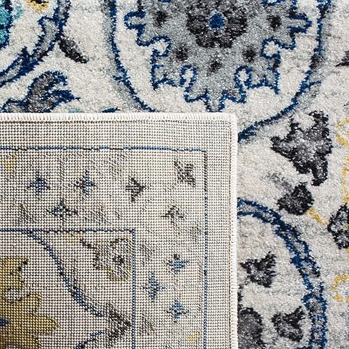 Miniatura 3 de SAFAVIEH Evoke Collection EVK210C - Alfombra de 2 pies 2 pulgadas x 5 pies, color marfilazul, no desprende pelusa, para sala de estar y dormitorio