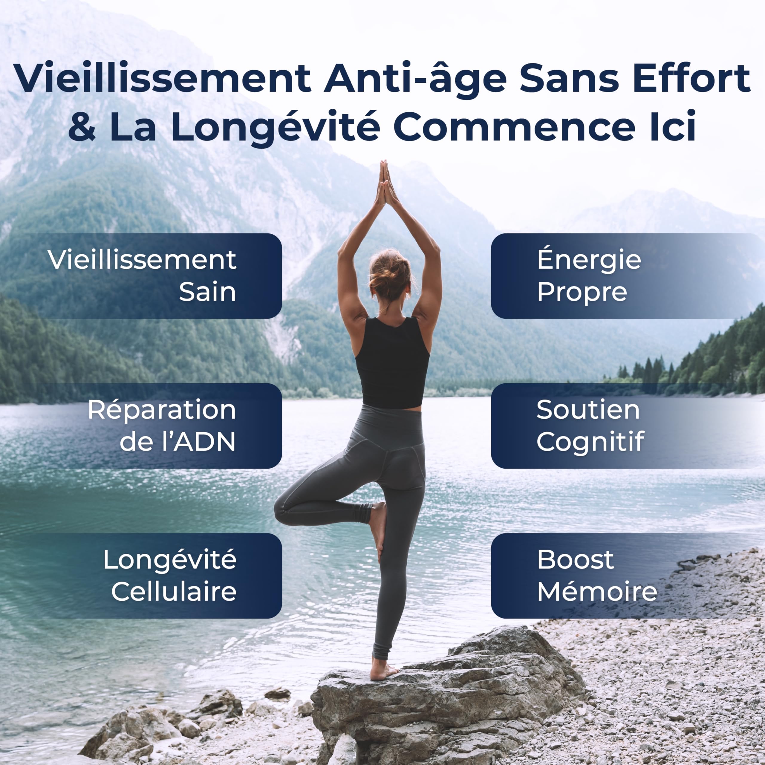 NAD+ 600 mg, Anti-âge, Réduit la Fatigue et Améliore le Métabolisme, Resvératrol, Urolithine A, Niacine, 60 Capsules, 1 Mois D'approvisionnement