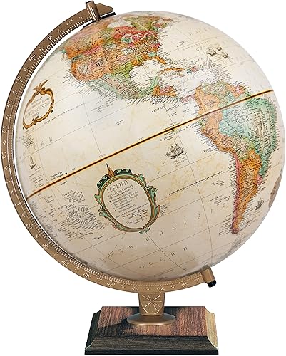 Replogle World Classic Globe, globo mundial de escritorio de 12 pulgadas para decoración de escritorio del hogar u oficina, relieve elevado,