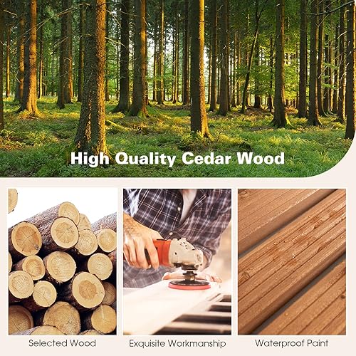 Miniatura 5 de Giantex Camino de jardín de madera de 8 pies, 2 unidades, pasarela de madera dura enrollable de 17 pulgadas de ancho con superficie antideslizante,