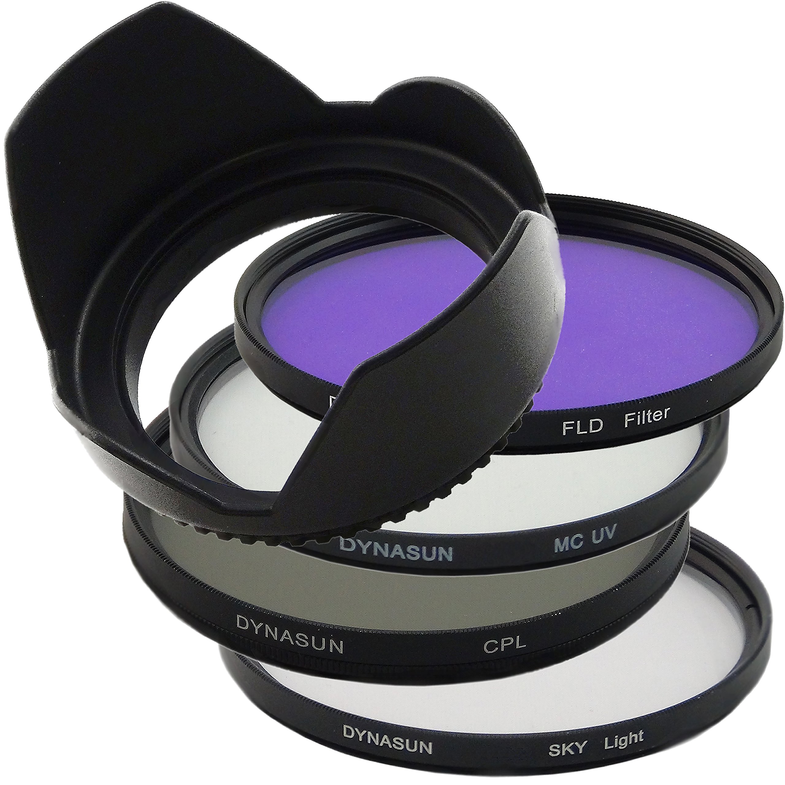 DynaSun 67mm Slim Circular Polarising Filter Set with Lens Skylight Filter, MCUV Filter, Slim Camera Lens, Daylight FL-D Filter, Crown Shaped Tulip Flower Lens Hood for Canon, Nikon, Pentax, Olympus, Samsung, Sony, Panasonic, Fujifilm Camera