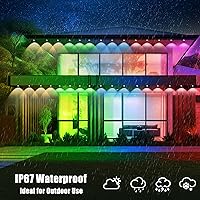 Vista 5 de Luces permanentes para exteriores de 50 pies con 30 luces LED RGB inteligentes, control remoto, aplicación/control remoto, impermeable IP67