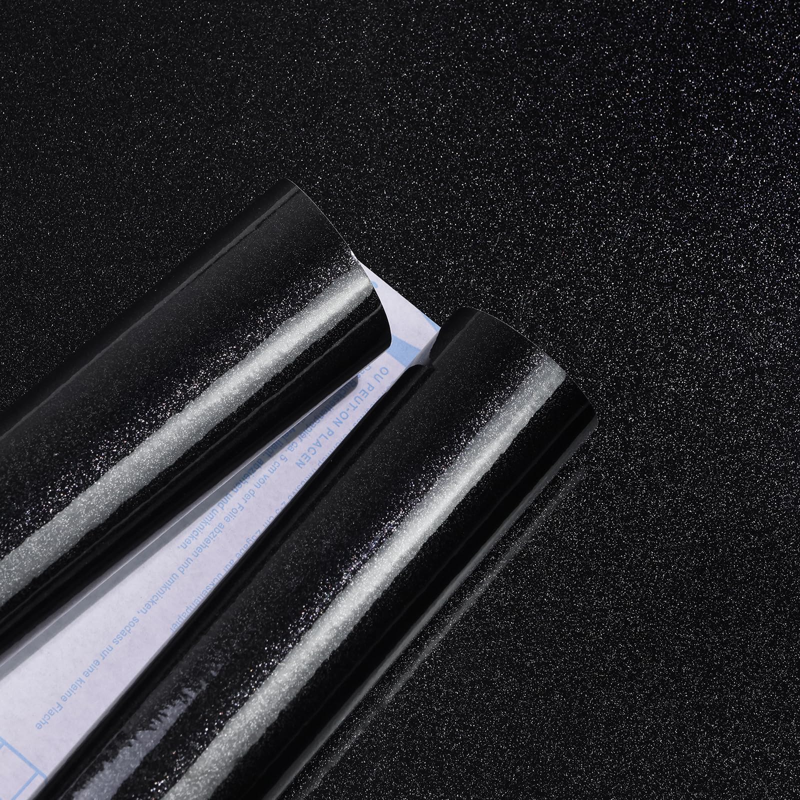 Amiya Black Gloss Vinyl Wrap Sticky Back Plastic Roll Waterproof Peel and Stick Wallpaper Glitter Contact Paper Self Adhesive Furniture Stickers Kitchen Bathroom40cm X 300cm โ image 1