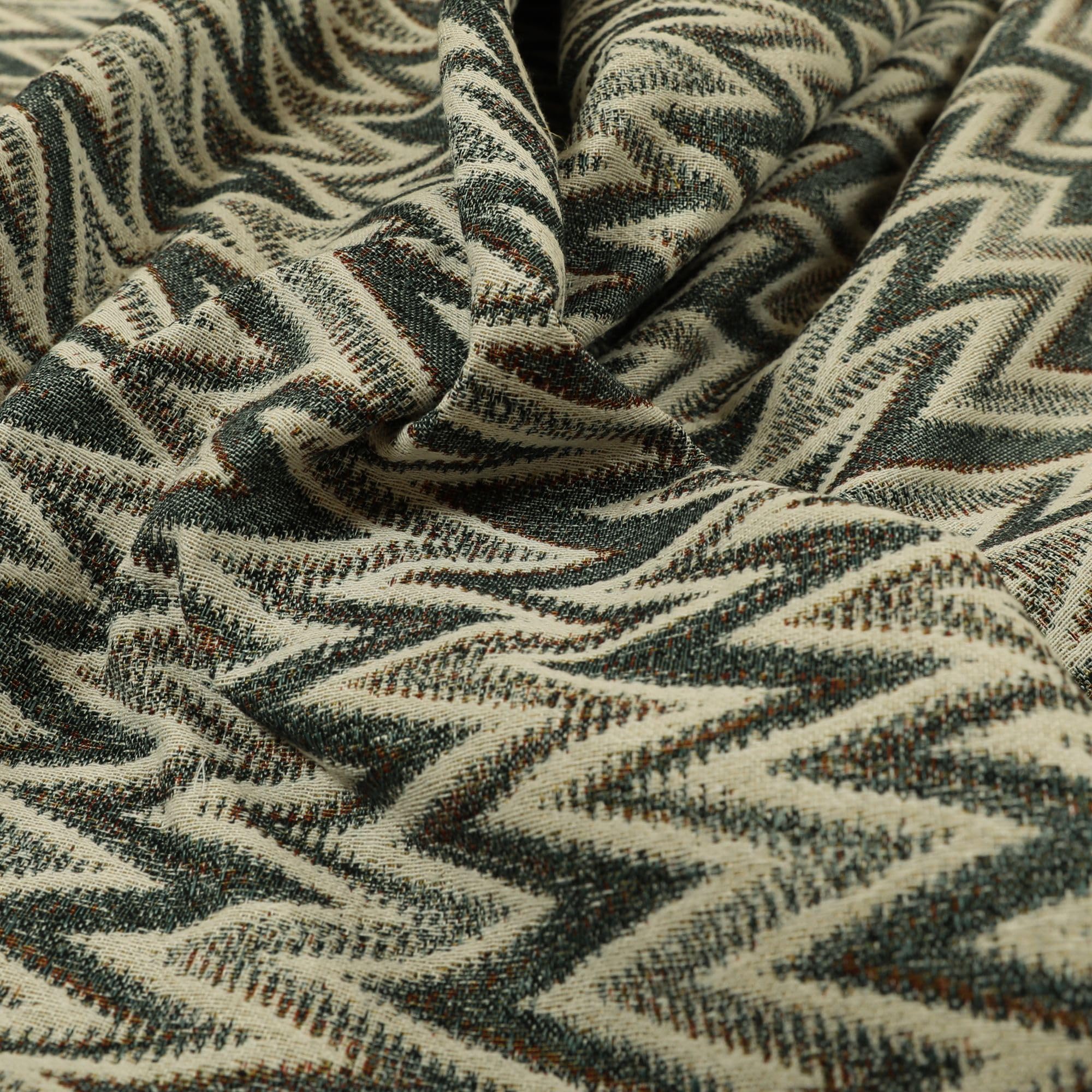 Redbrick Mill Fabrics Striped Chevron Modern Pattern Blue Chenille Quality Jacquard Upholstery Fabrics, 135cm Width (Per Metre) โ image 1