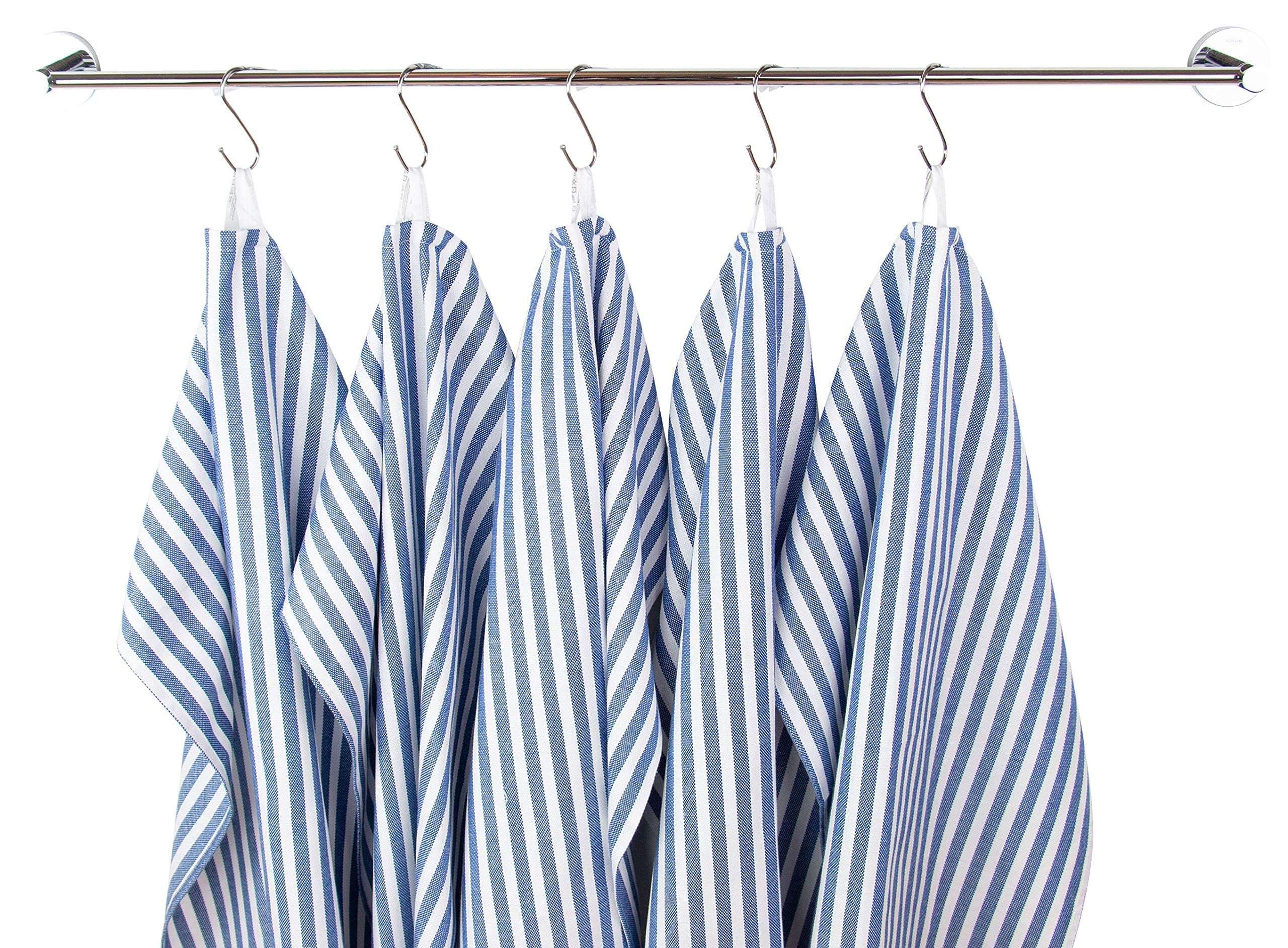 ZOLLNER set van 10 katoenen theedoeken, ca. 50x70 cm, blauw