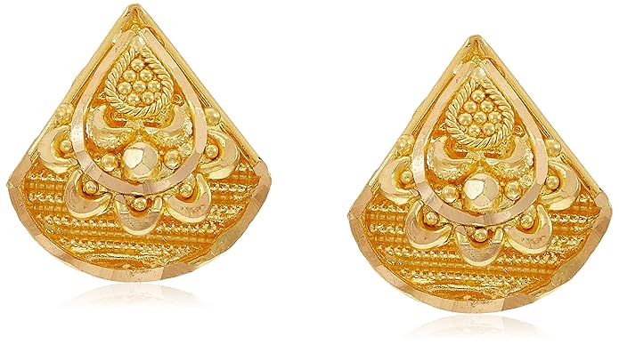 22KT Yellow Gold Stud Earrings for Girls