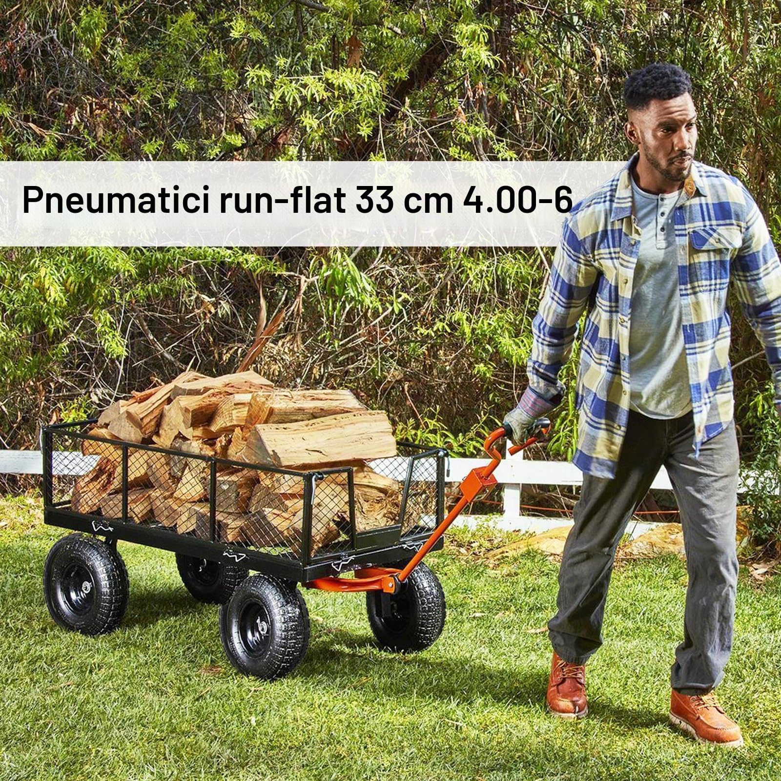 Confezione da 2 pneumatici per carriola da 13 pollici, 4,00 – 6 pneumatici pieni da 5/8 pollici, pneumatici larghi da 3,2 pollici, pneumatici in gomma piena, per carriole da giardino, carrelli a sacco