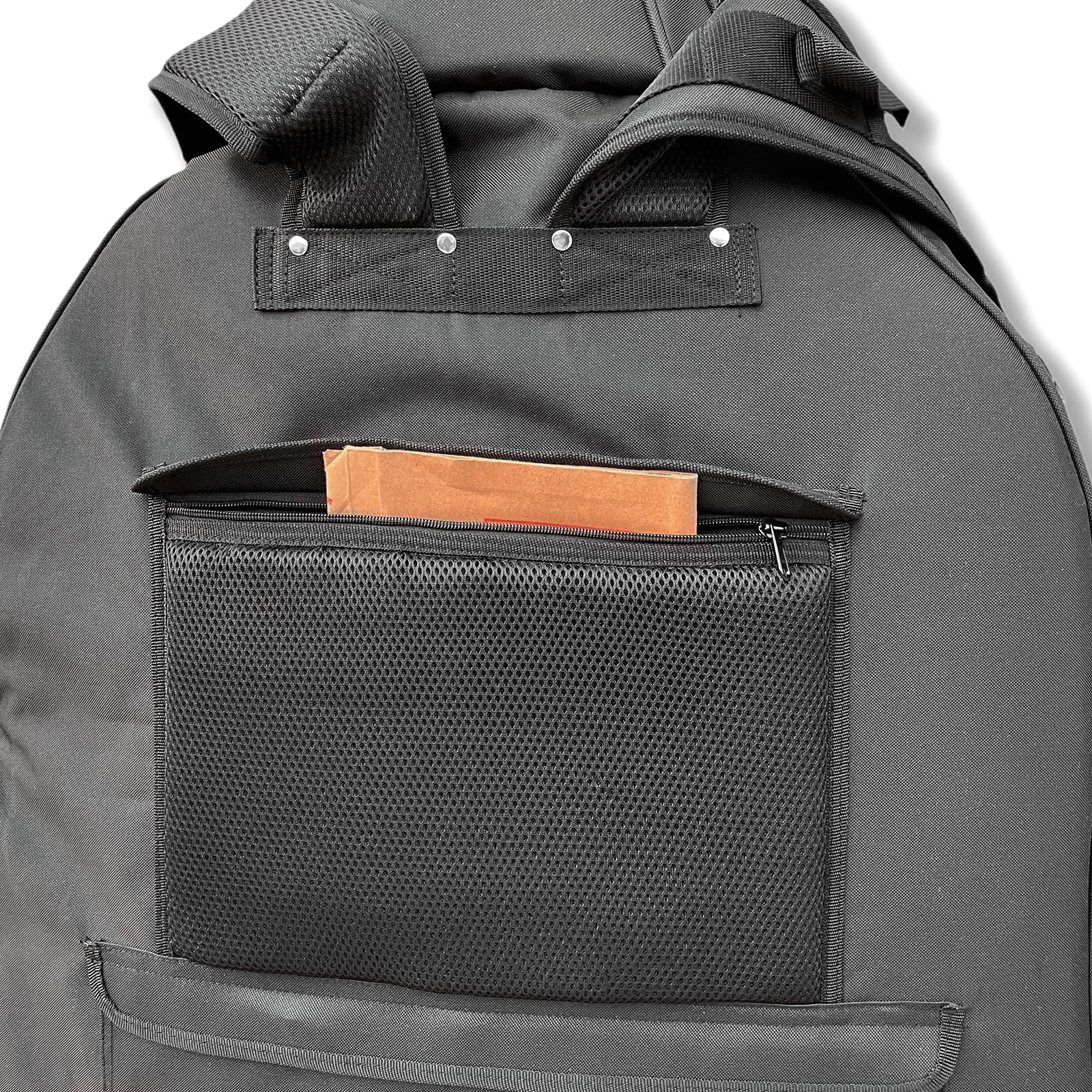 Borsa per Contrabbasso con Ruote, Borsa per Contrabbasso Verticale 3/4, Borsa per Contrabbasso in Tessuto Oxford, Fodera Spessa, Numerose Tasche portaoggetti con robuste Maniglie e Cinghie (