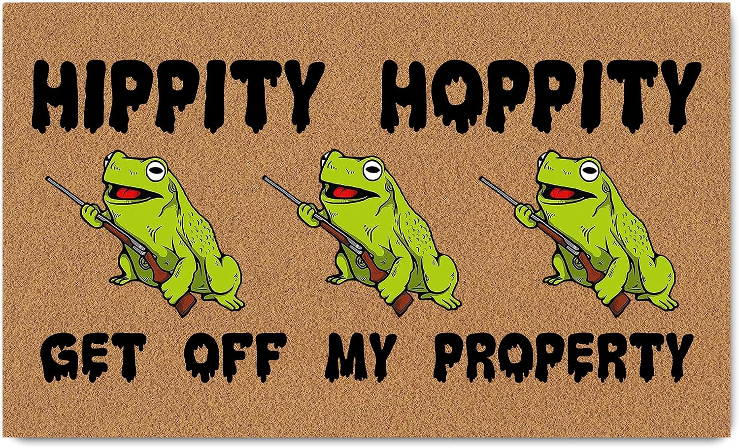 FunXiLin Welcome Doormats for Home Decor 29.5x17.7 inch Funny Mats Front Porch Mats with Anti-Slip Heavy-Duty PVC Backing Personalized Doormat for Entrance Way (Hippity Hoppity Get Off My Property)