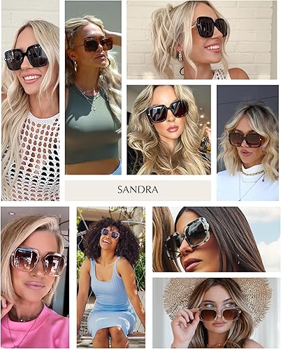 Miniatura 3 de DIFF Sandra Designer - Gafas de sol cuadradas de gran tamaño para mujer, protección UV400