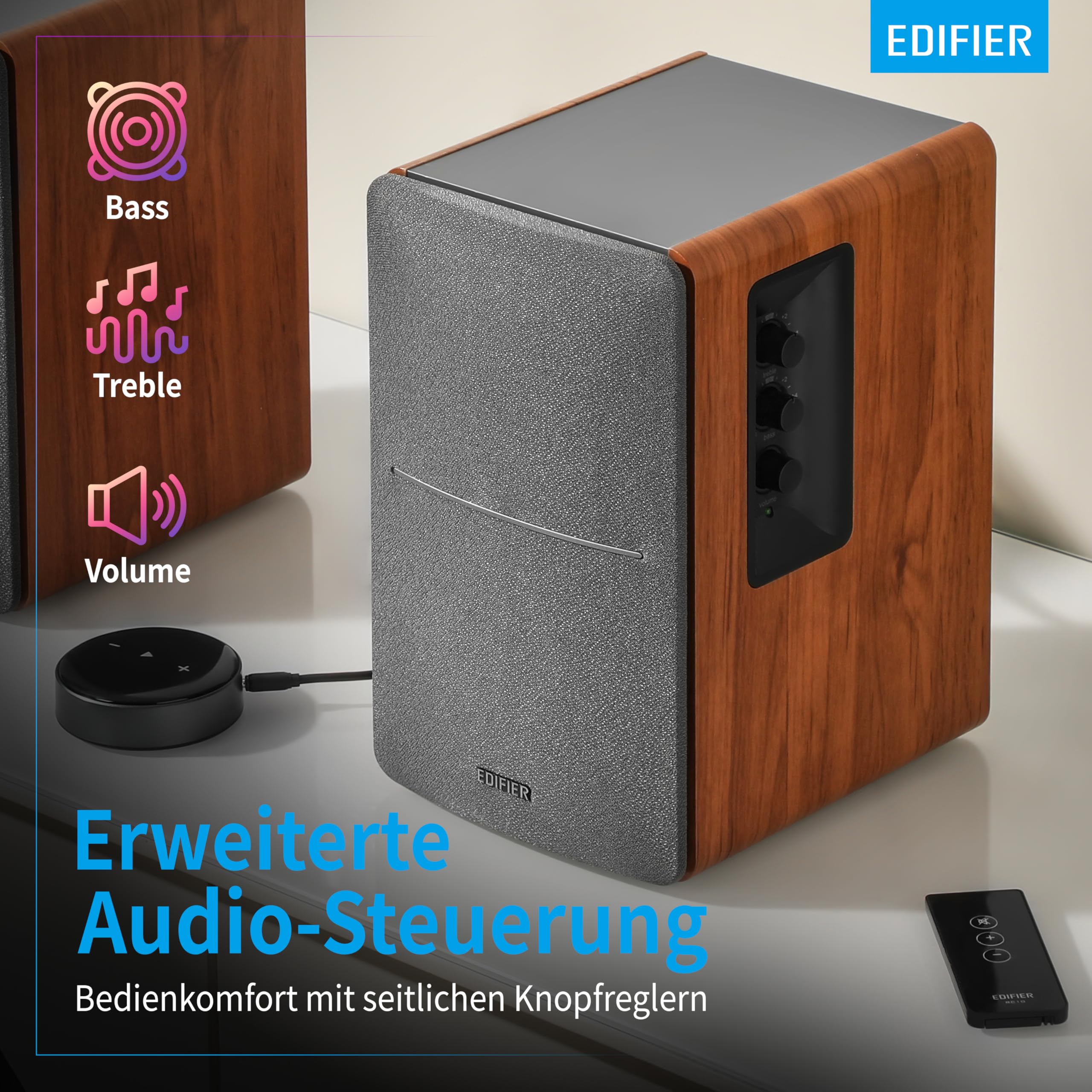 EDIFIER R1280T aktywny głośnik w zestawie z WiiM Mini – idealne połączenie multiroom, AirPlay 2, Alexa, Siri, Hi-Res Audio Streaming firmy Spotify, Amazon Music itp.