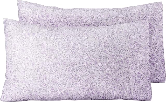Amazon Basics Microfiber Pillowcases, Lavender Paisley  Set of Two