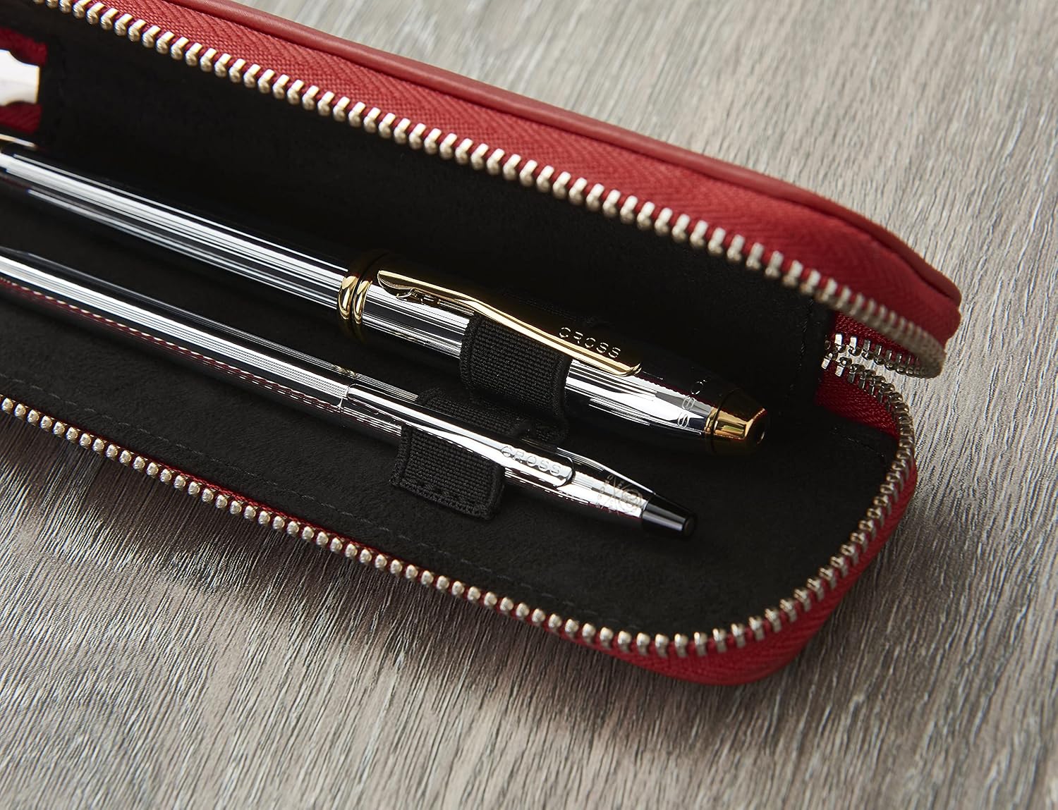 Cross Red Leather Double Pen Pouch