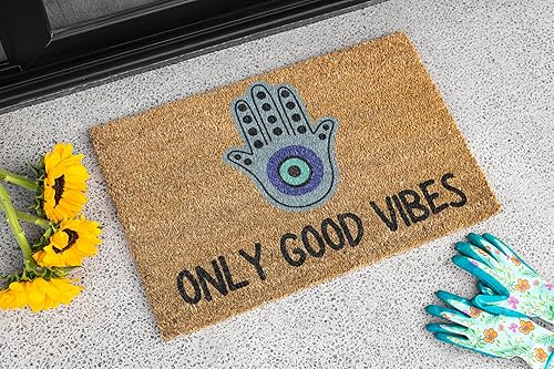 Miniatura 2 de KOKO DOORMATS Tapete de bienvenida al aire libre  Tapete de entrada al aire libre en fibra de coco natural con respaldo de PVC resistente, tapete de