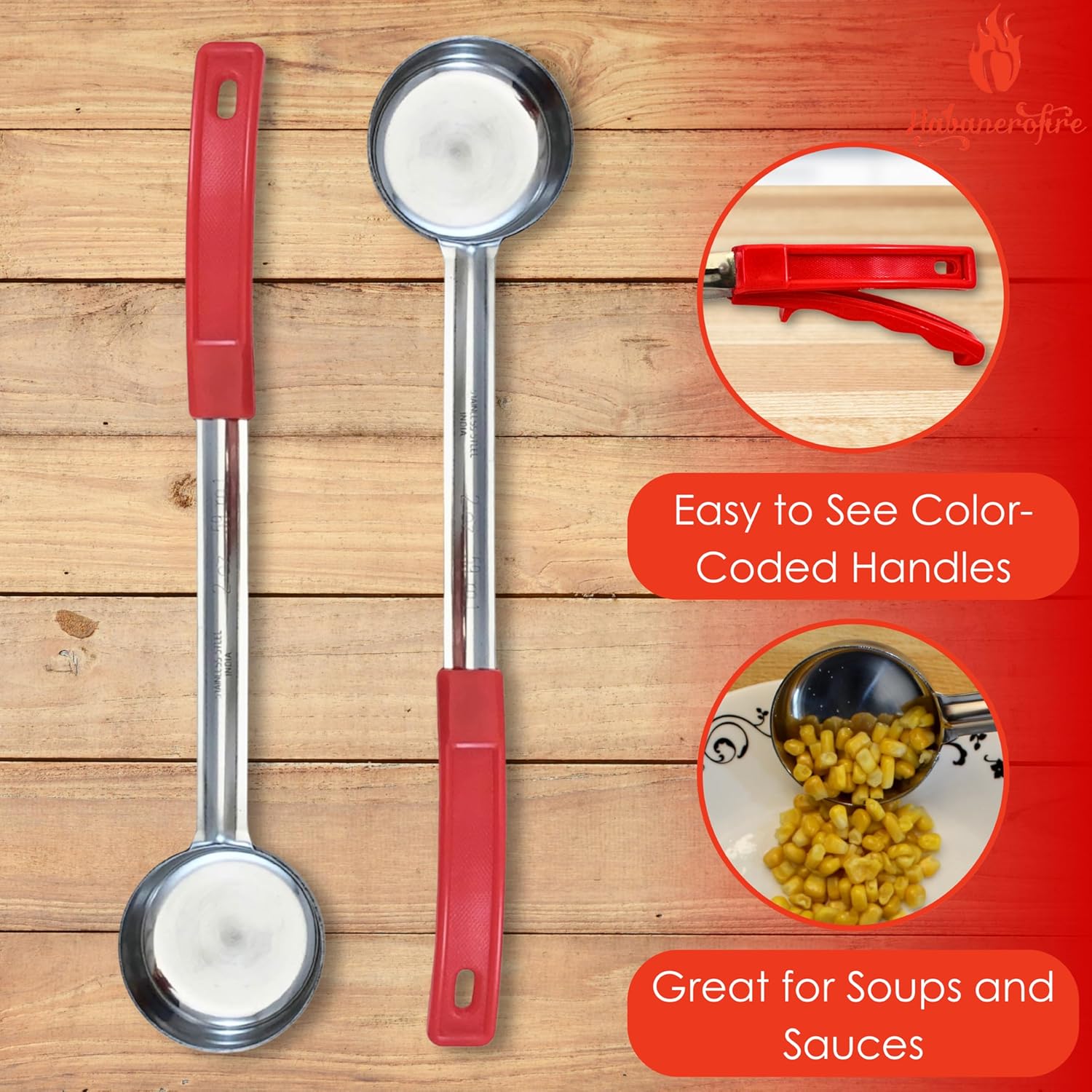 2 Ounce Solid Stainless Steel Portion Control Ladle Spoon for Measuring and Serving; Commercial Grade Serving Scoops [Pack of 12]