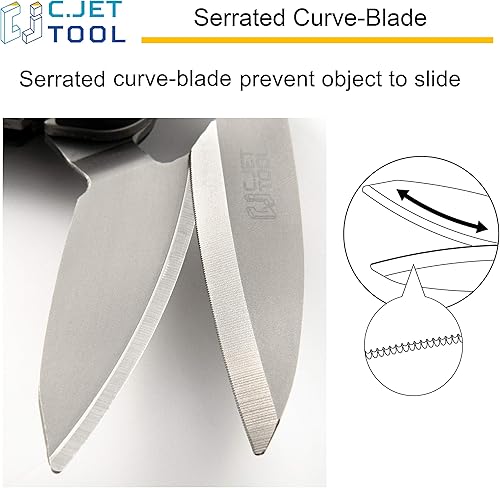 Miniatura 5 de Tijeras resistentes de 10 pulgadas, cortador de alfombras, herramienta industrial multiusos para cartón, cuero, poda, jardinería, acero inoxidable