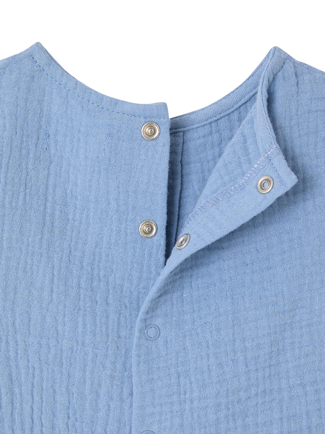 Vertbaudet Bio-Kollektion: Baby Hemdbluse aus Musselin hellblau 80