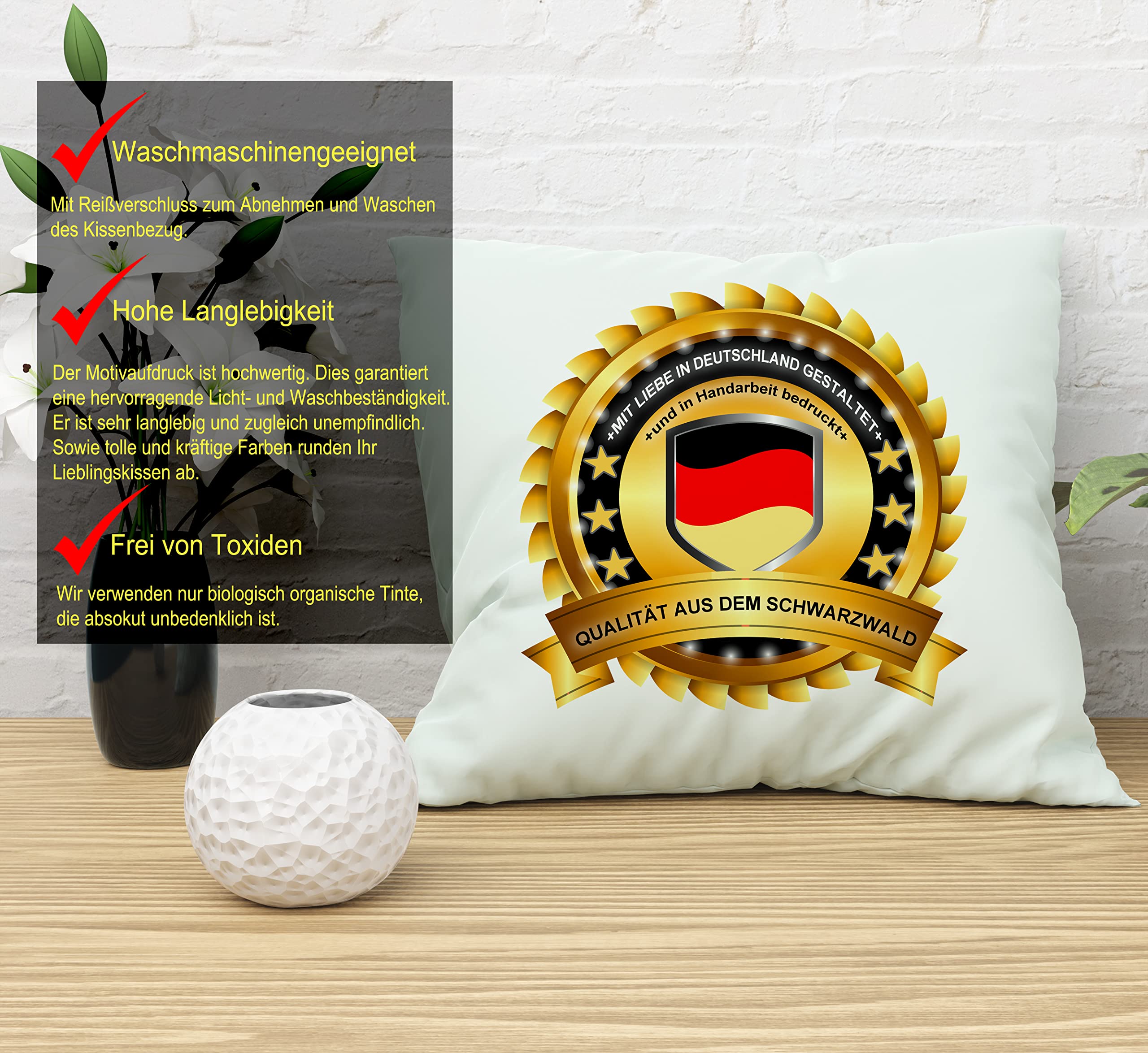 Personalisiertes Geburtskissen mit Namen und Geburtsdaten für Jungen und Mädchen inkl. Füllung 40x40cm | Foto Babykissen| bedrucktes Kissen | Geschenke zur Geburt, Taufe (Mädchen, mit Kissenfüllung)
