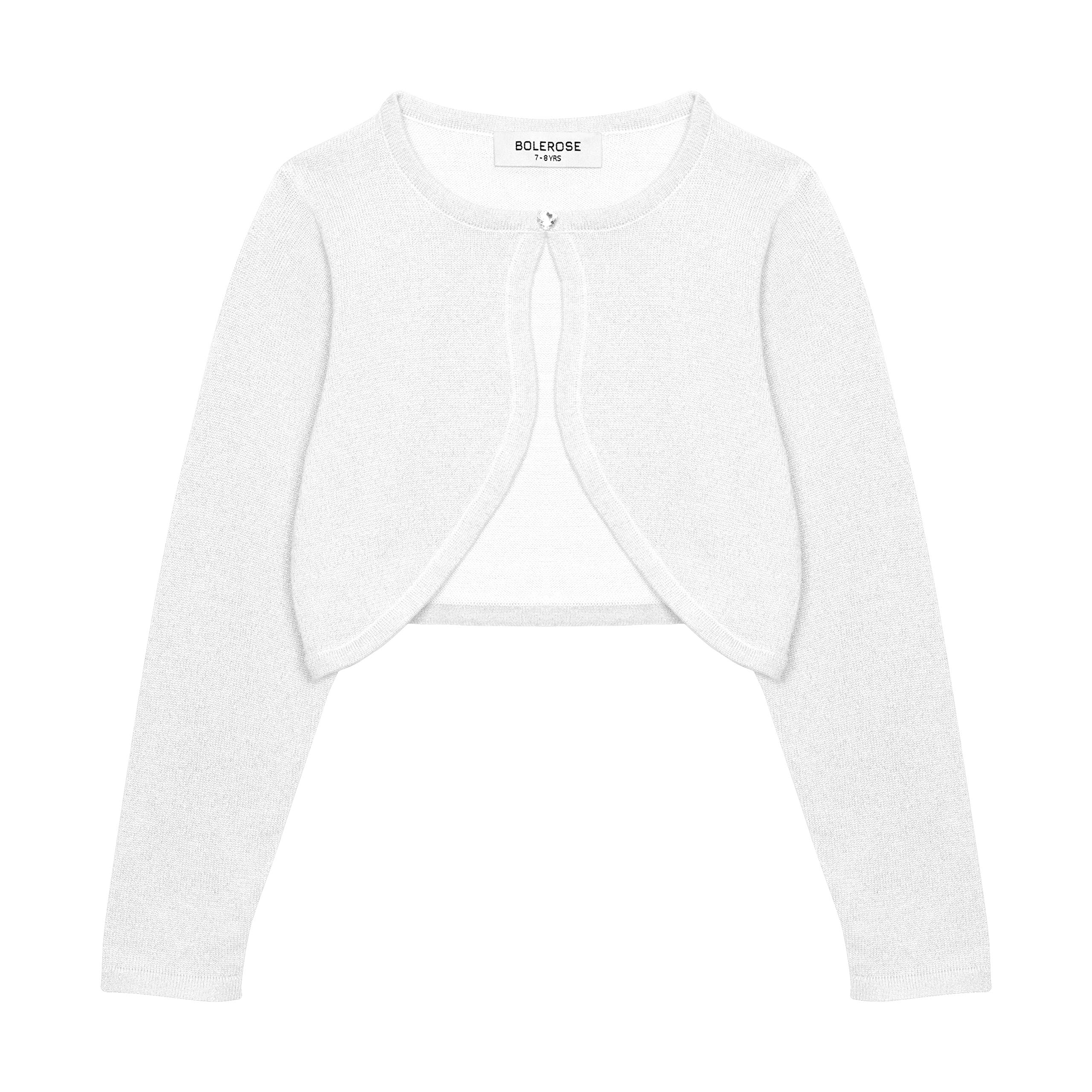 Bolerose Chicas Manga Larga Brillante Bolero Niñas Cárdigan