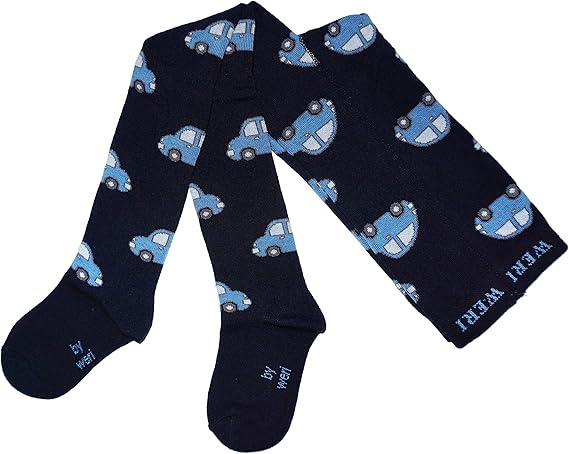 Weri Spezials Baby,Clothing,Baby Boys 0-24m,Socks & Tights,Tights Weri Spezials Baby Boys Cars Tights 18-24 months (86/92) Marine