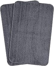 SARAL Home Microfiber Solid Rectangle Anti-Skid Bath Mats | Soft & Super Absorbent Mats for Shower | Washable, Non-Slip & Quick-Drying Mats for Kitchen Bathroom | Set of 2 (Grey, 50X80 cm)