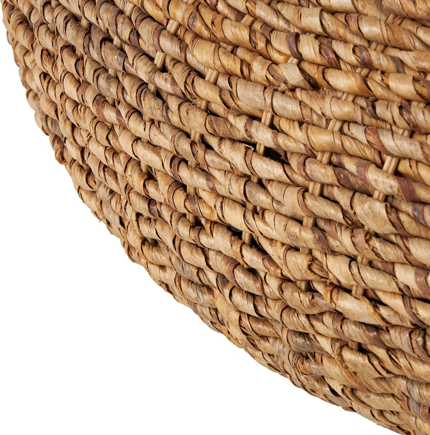 Deco 79 Rattan Living Room Coffee Table Wrapped for Home with Teak Tabletop, Center Table 47" x 47" x 15", Brown