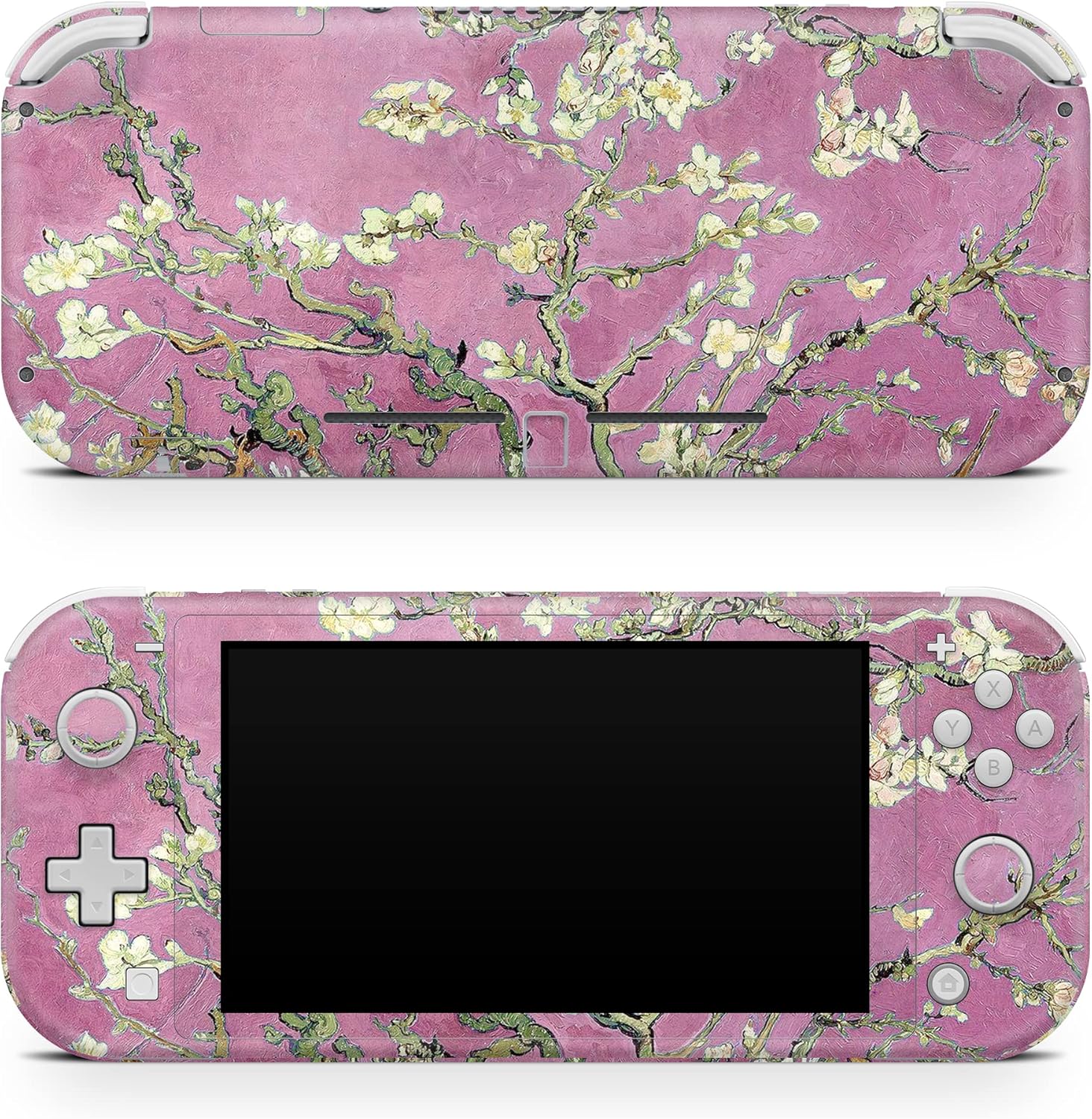 Tacky Design Almond Blossoms Decal Skin Compatible with Nintendo Switch Skin Wrap, Kawaii Pastel Skin for Nintendo Switch Lite Cover, Premium Vinyl 3M Full Wrap Decal (Turquoise)