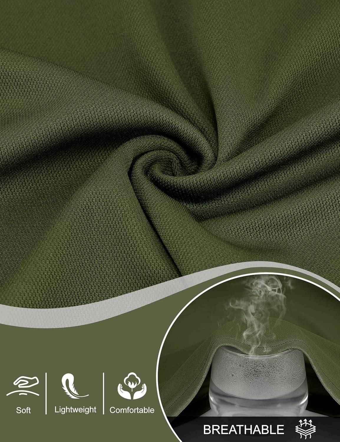 MAGCOMSEN Polo Shirts for Men Casual Athletic Polos 3 Buttons Performance Business Golf Collared Shirts - Image 5