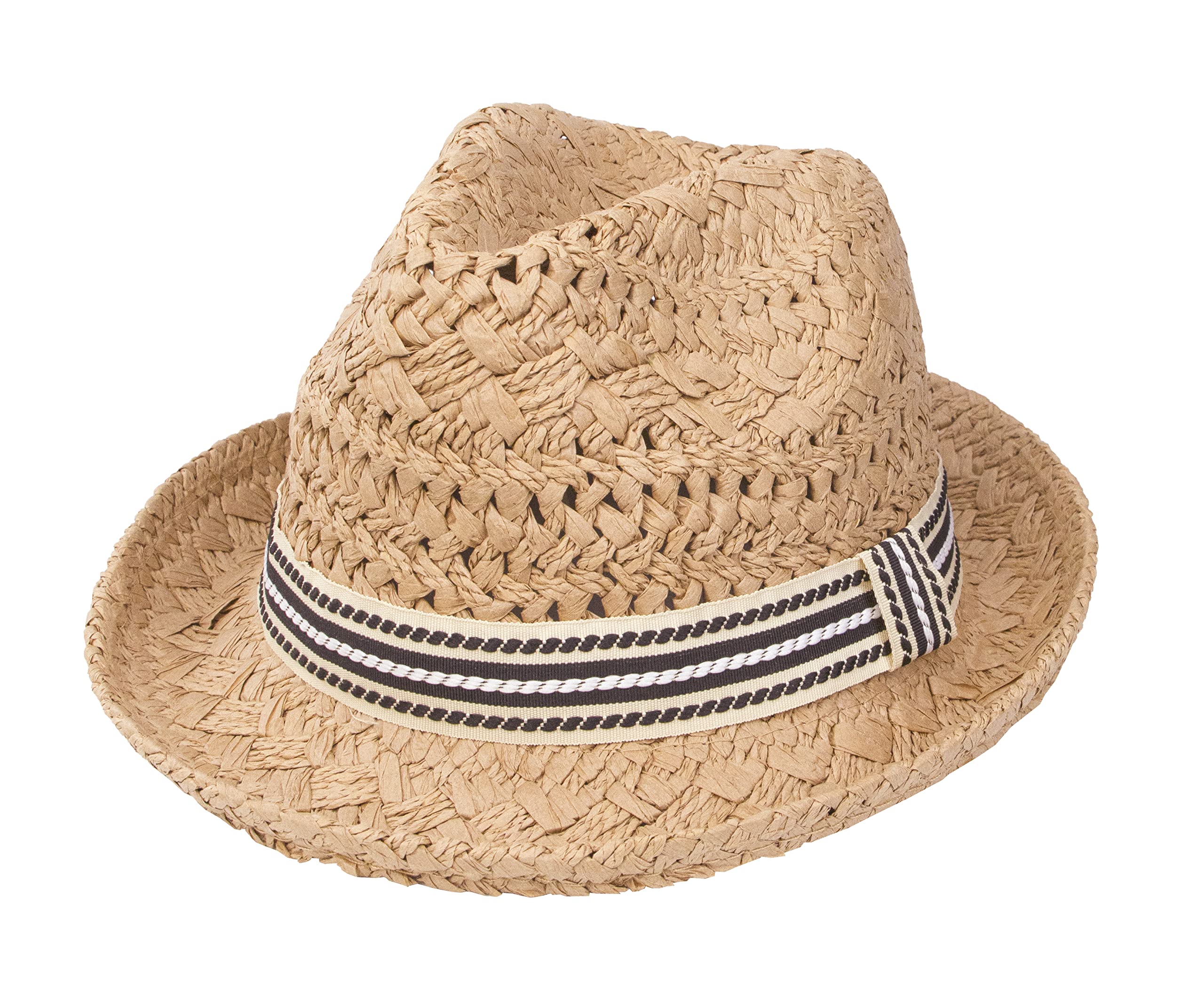 Photo 1 of 2 Pack-Summer Womens Men Straw Sun Hat Short Brim Roll Up Trilby Panama Fedora Hat Summer Hat UPF 50+ Medium Khaki