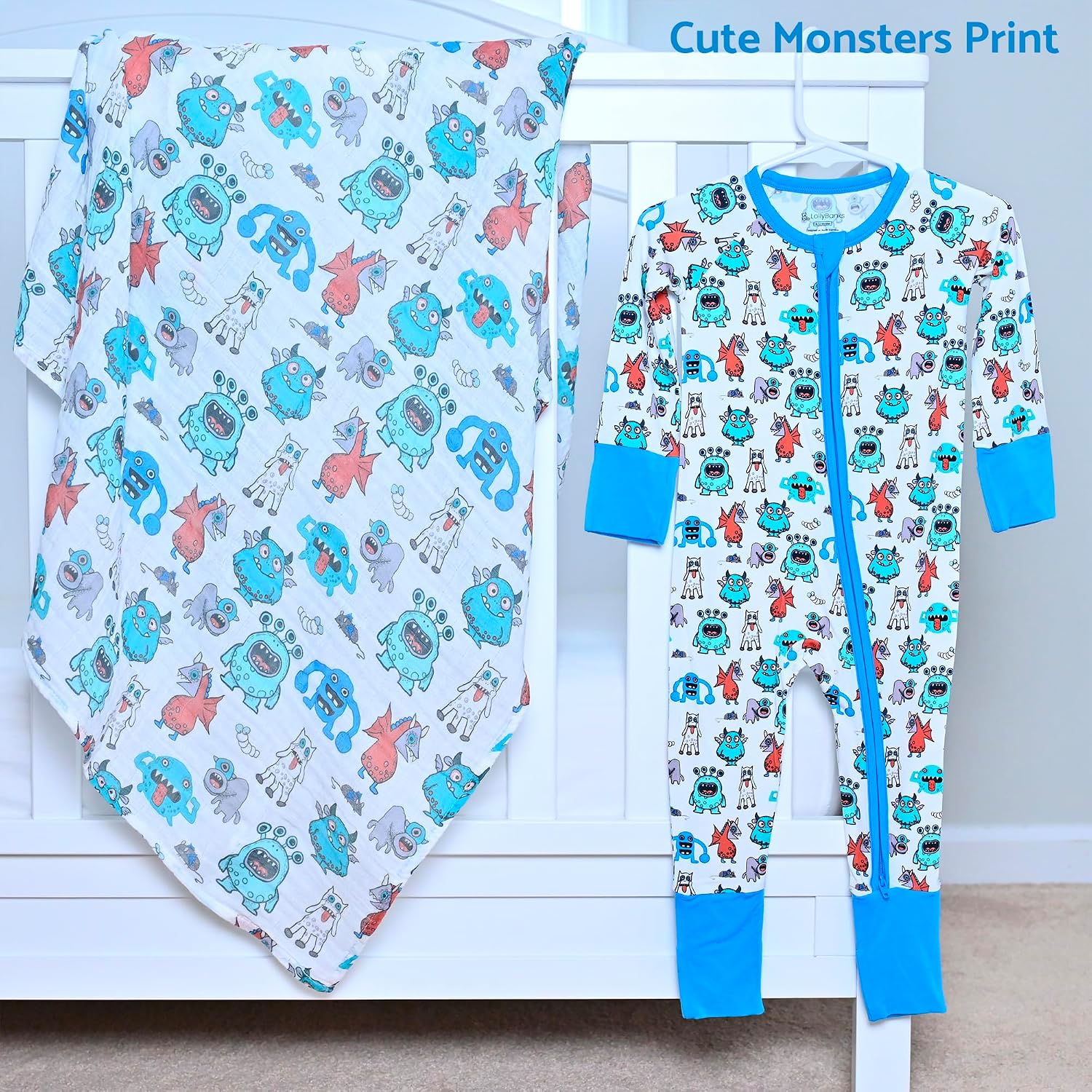 LollyBanks Baby Pajamas, Long Sleeve Baby Romper with 2-Way Zipper, 95% Viscose from Bamboo and 5% Spandex, Infant Sleepers