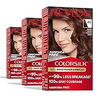 Vista 16 de Revlon ColorSilk with Bond Repair Complex, Color Permanente para Cabello Marrón, Cobertura 100% de Canas, Tinte para Cabello Sin Amoníaco, Queratina