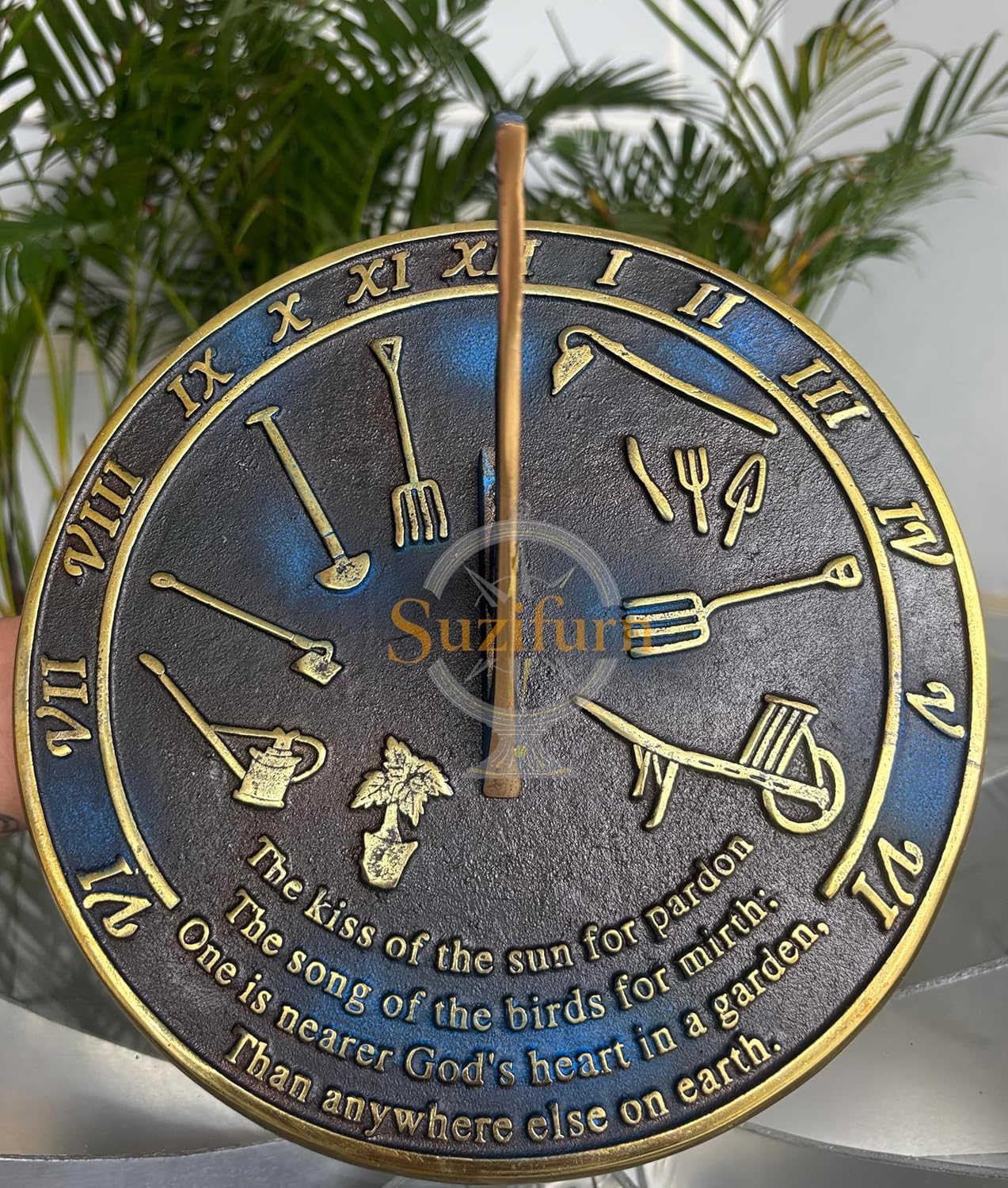 Brass Sundial Kiss of the Sun Home and Garden