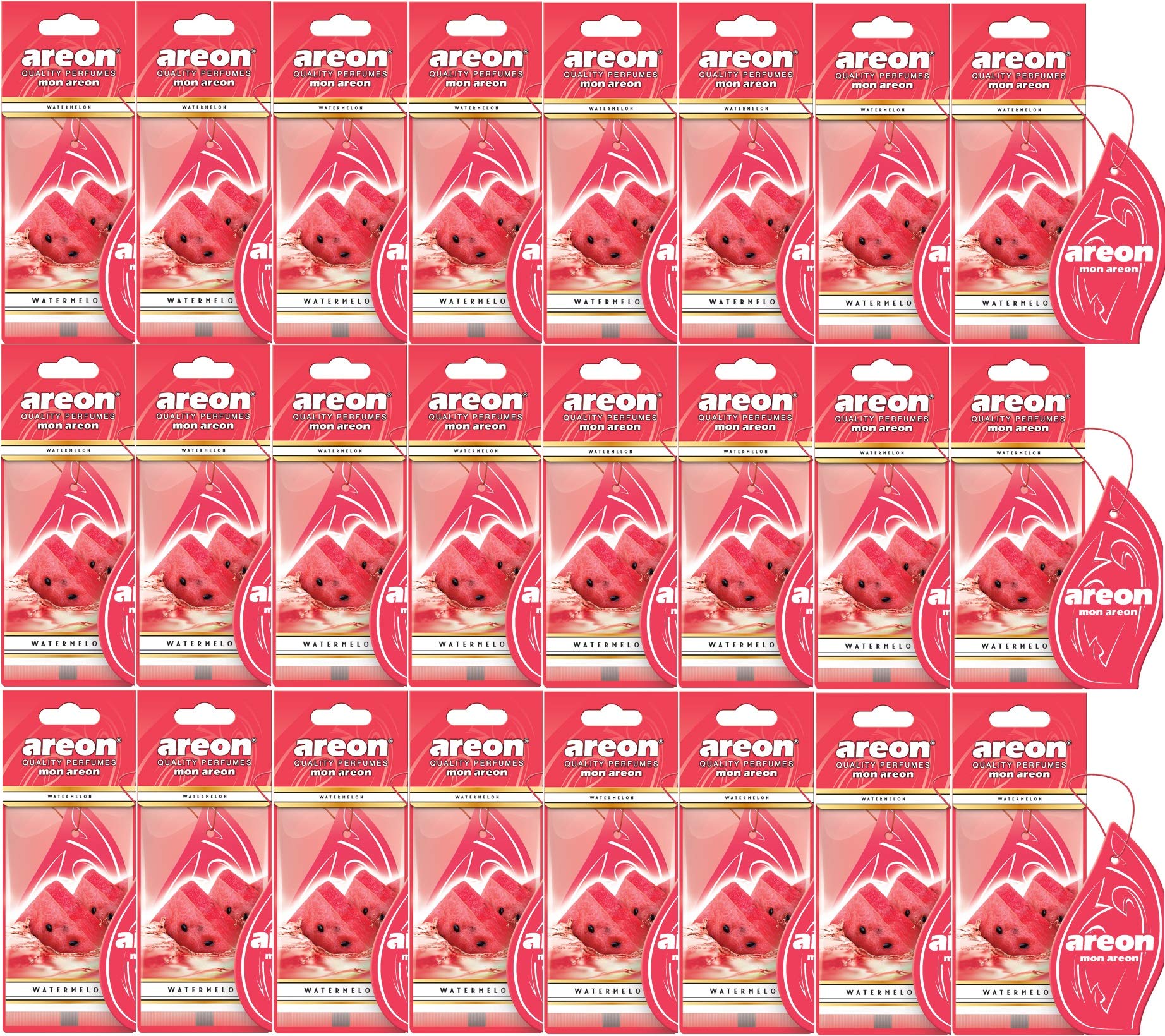 AREONMon Car Air Freshener Watermelon Hanging Red Sweet Set Multi Pack of 24