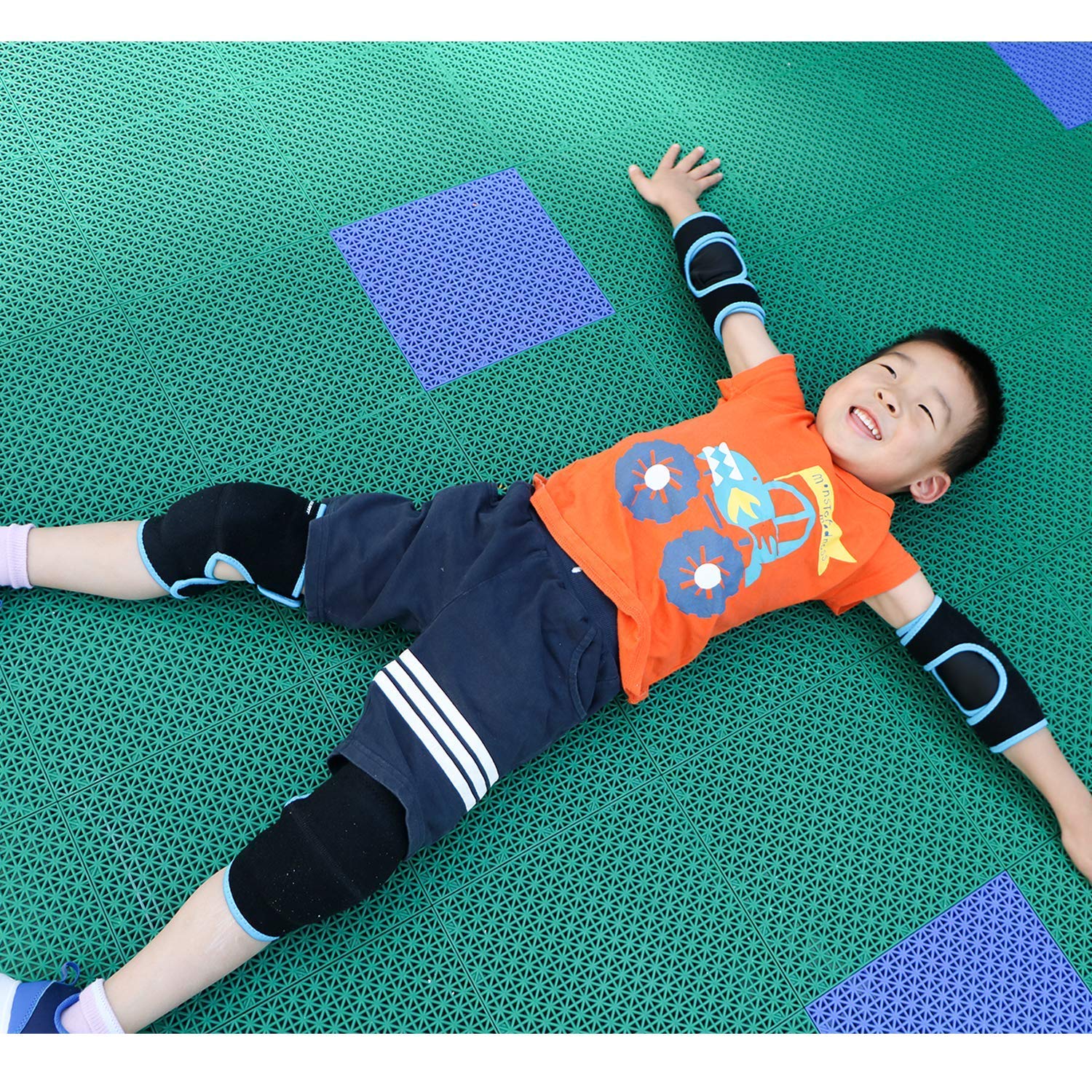 ONTYZZ Kinder Knieschützer Jungen Mädchen Einstellbar Weich Knieschoner mit Verdickten SBR Pad Guard Kniepolster für Downhill Radfahren Tanzen Volleyball Krabbeln Sport Kniebandagen