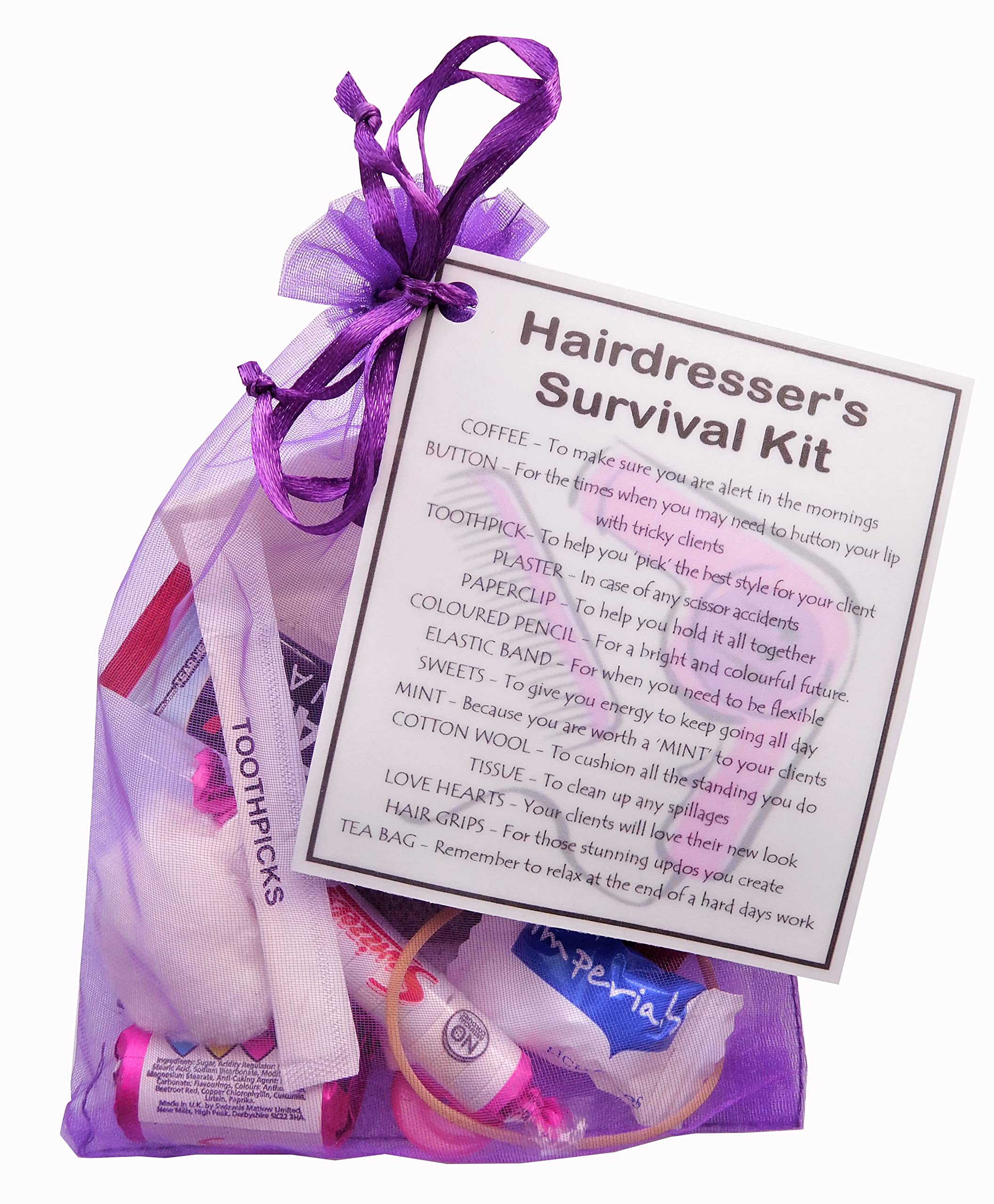 Smile Gifts Uk Purple Hairdresser's Survival Kit - Great Gift For A Hairdresser