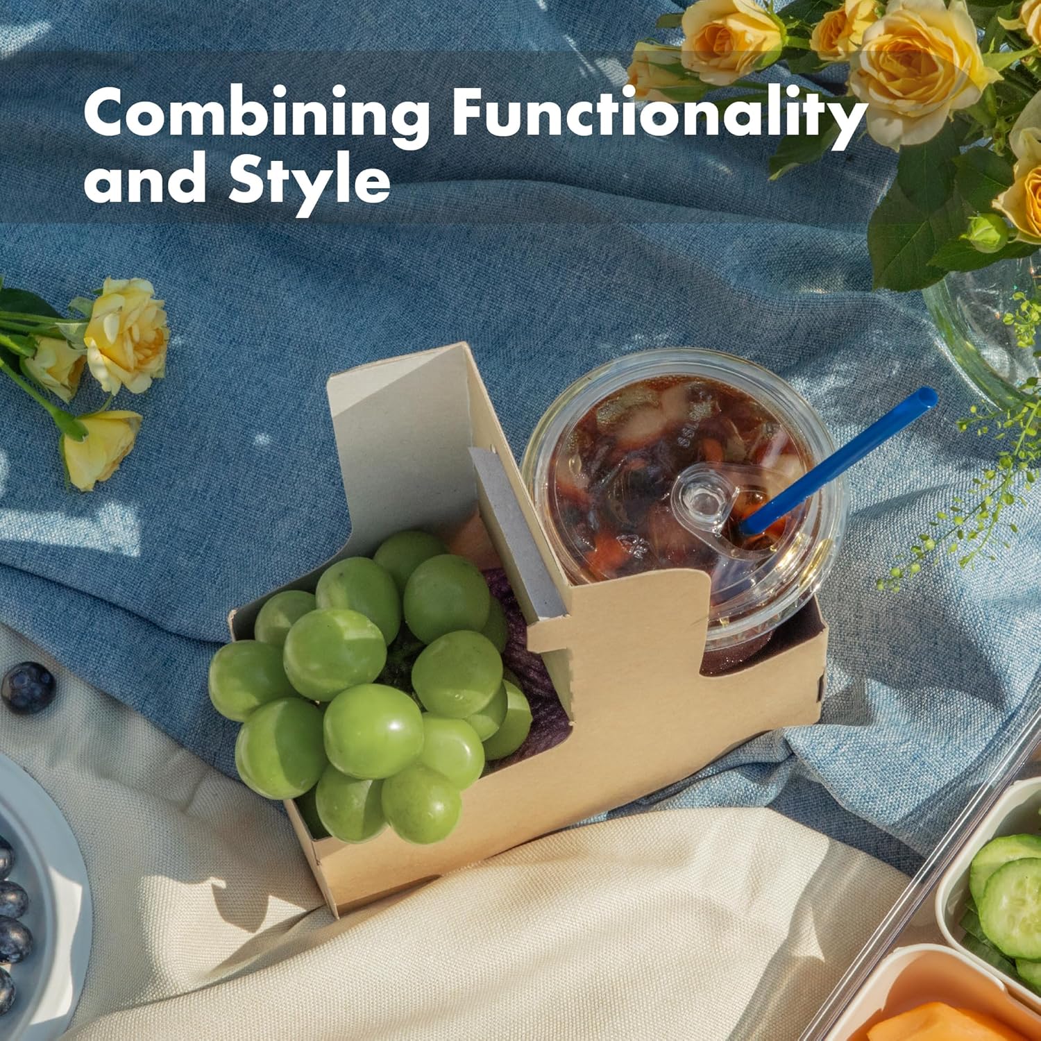 FMP Brands 2 Cup Disposable Drink Carrier with Handle, 250 Pack Kraft Paperboard Handled Drink Carriers 12-30 oz to Go Coffee Cup Holder, Cup Carrier for Cold Hot Drinks, Valentine Mother's Day