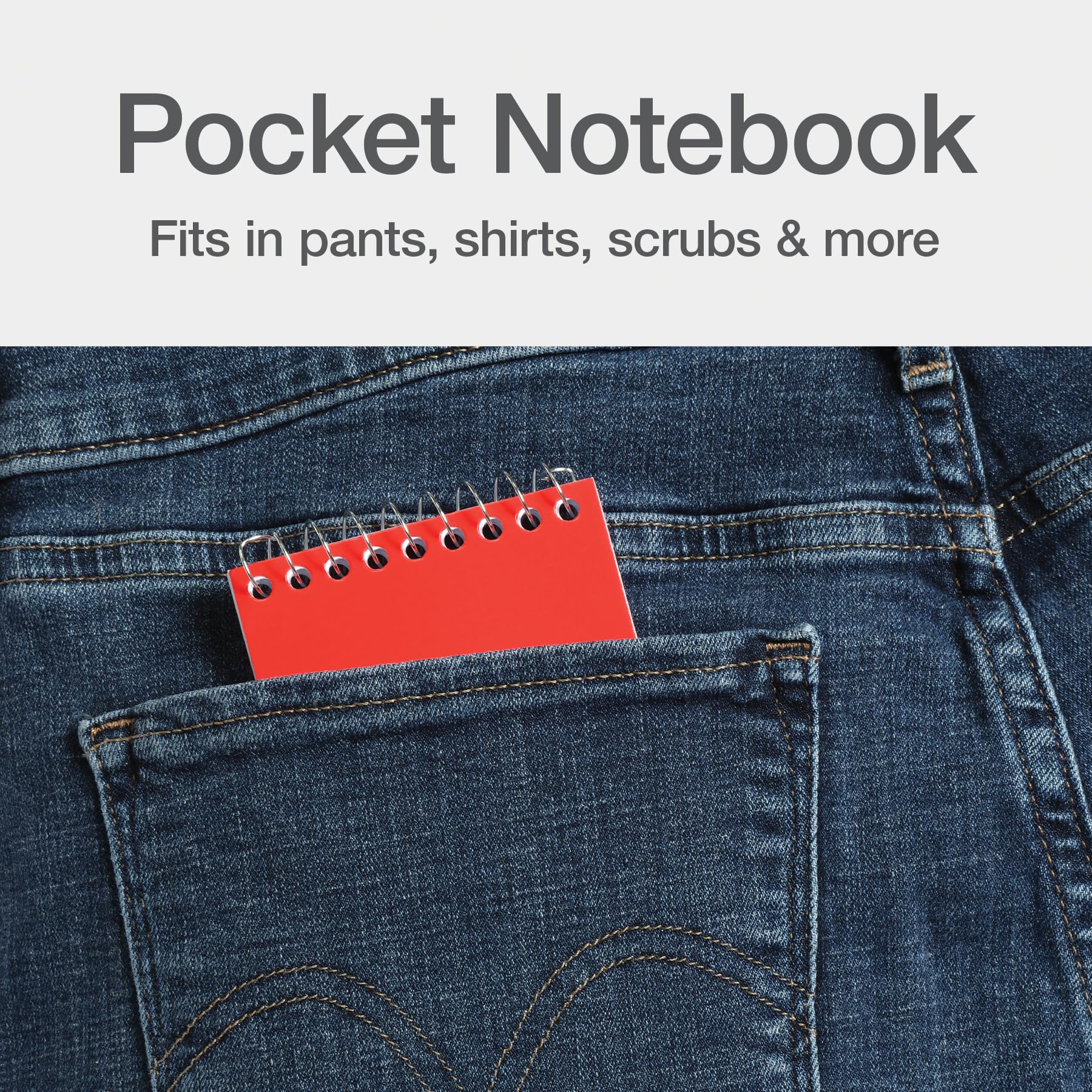 Oxford Spiral Memo Pads, Top Wire Bound, 3 x 5 Inch Pocket Notepad, College Ruled, 6 Assorted Primary Colors, 75 Sheets, 12 Pack (25092) - Image 7