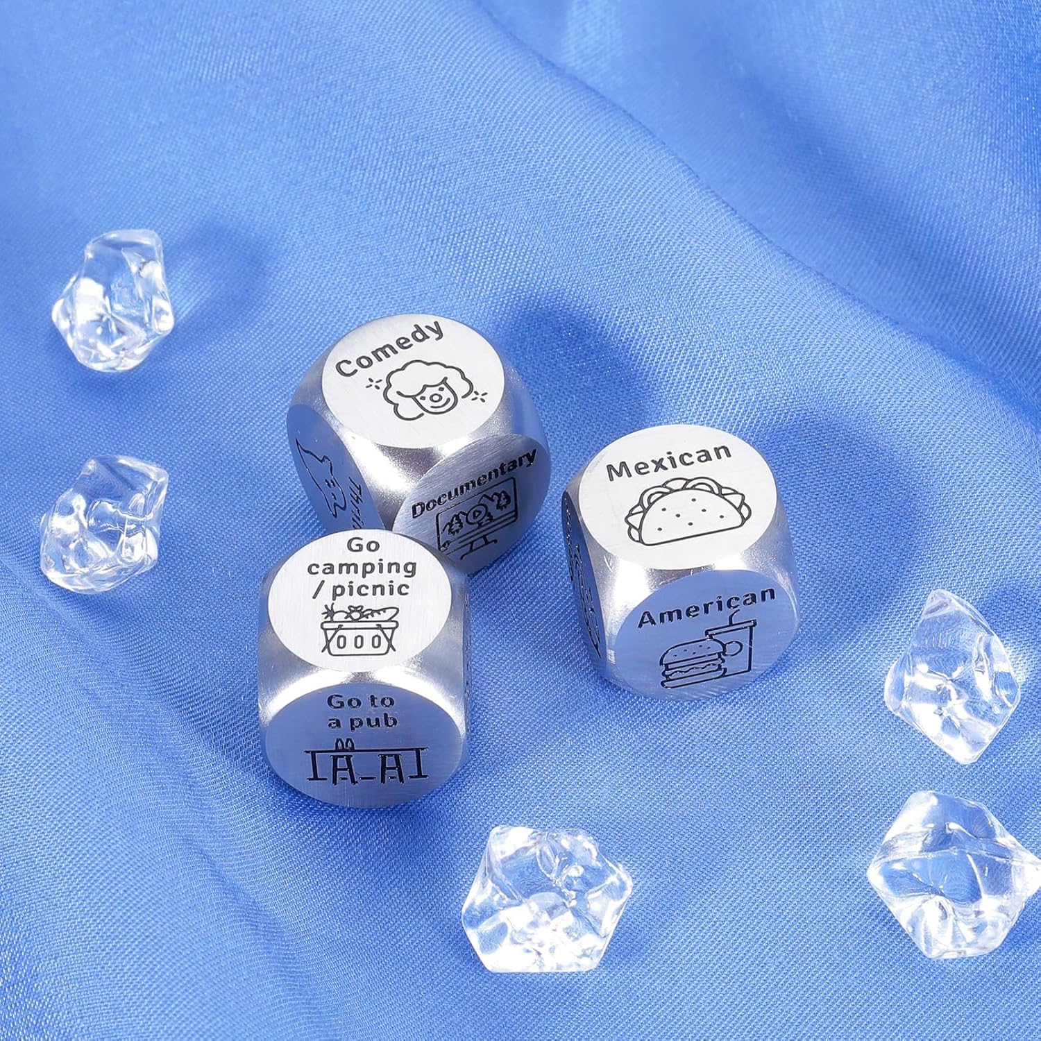 Food Dice Valentines Day Gifts for Women Men Gag Funny Gift for Adults Foodie Dice Game Dices Decision Maker Wedding Engagement Valentine Birthday Gifts for Couple Boyfriend Girlfriend Date Night Gift