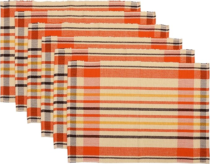 Yourtablecloth Ribbed Cotton Placemats Placemat with