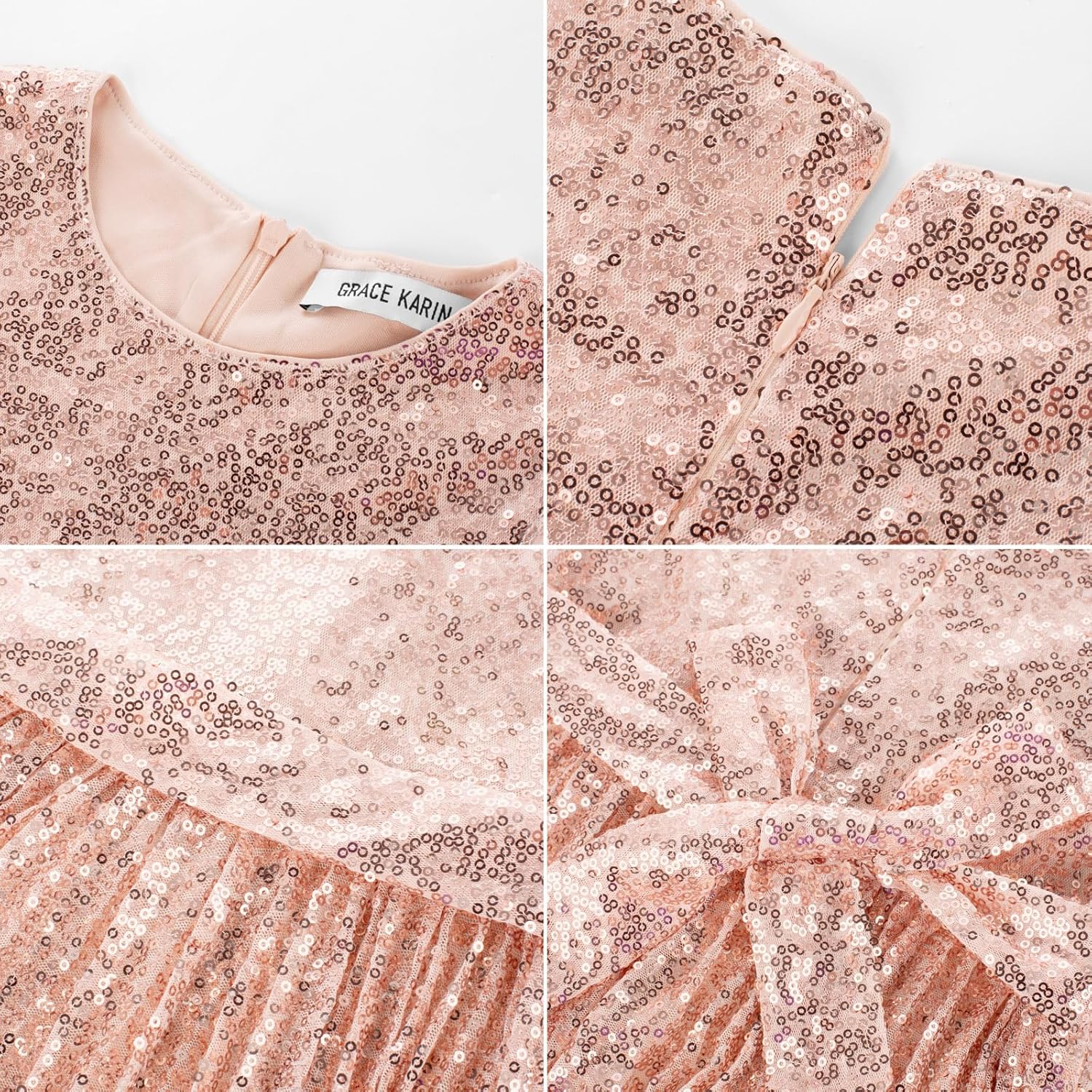 GRACE KARIN Girls Sequin Dress Sleeveless Prom Party Formal Graduations Fancy Tween Girls Dresses Size 5-12 - Image 9