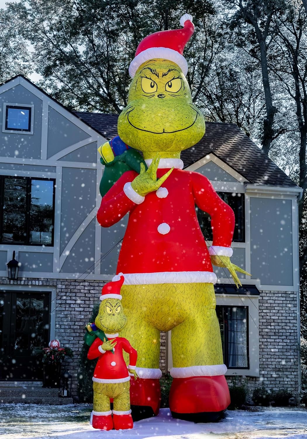 Inflatable Colossal Santa Grinch Decoration