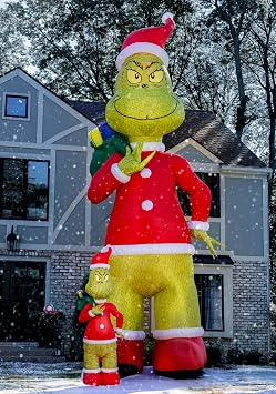 Inflatable Colossal Santa Grinch Decoration