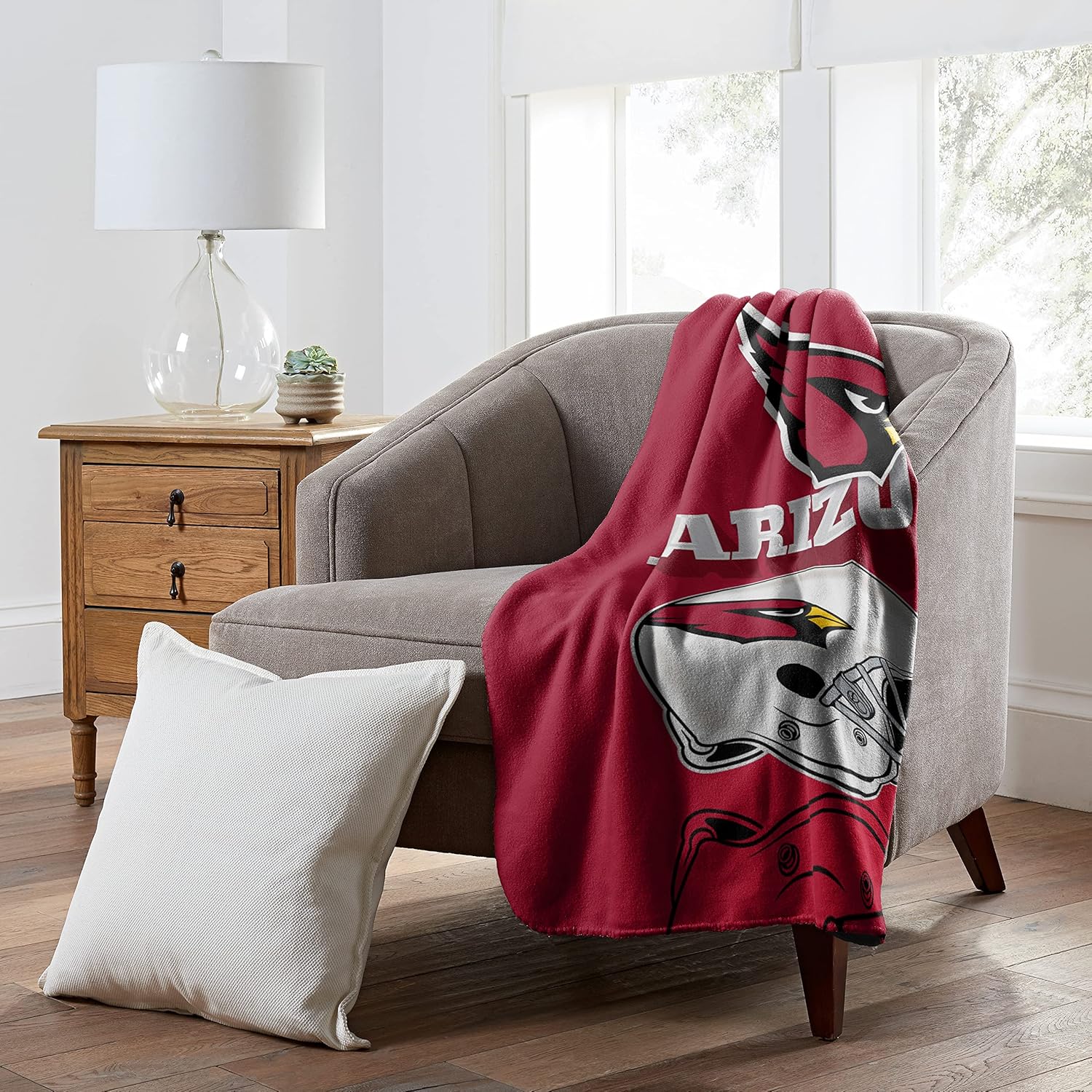 Northwest NFL Arizona Cardinals Gridiron Fleece Throw Blanket, Team Colors, 50" x 60" - Image 2