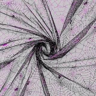 FINGERINSPIRE Halloween Purple Spider Web Fabric 39.4x59 inch Black Spiderweb Net Fabric Halloween Witch Crafts Costume Veil Hat Dressmaking Stretch Fabric for Halloween Party Decoration