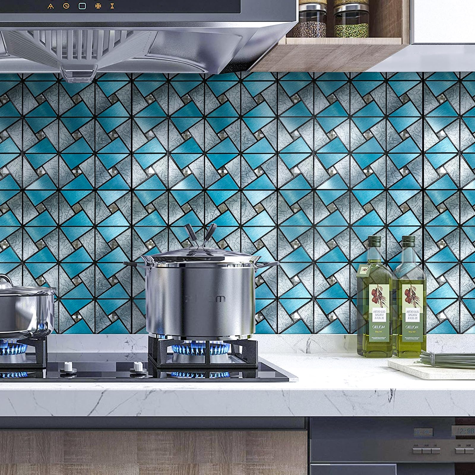 Peel And Stick Metal Tiles | Metal Backsplash Tiles For Kitchen - View #12